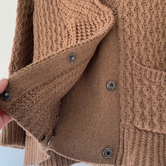 MADEWELL Shawl Collar Snap Cardigan Sweater Tan - Picture 9 of 9